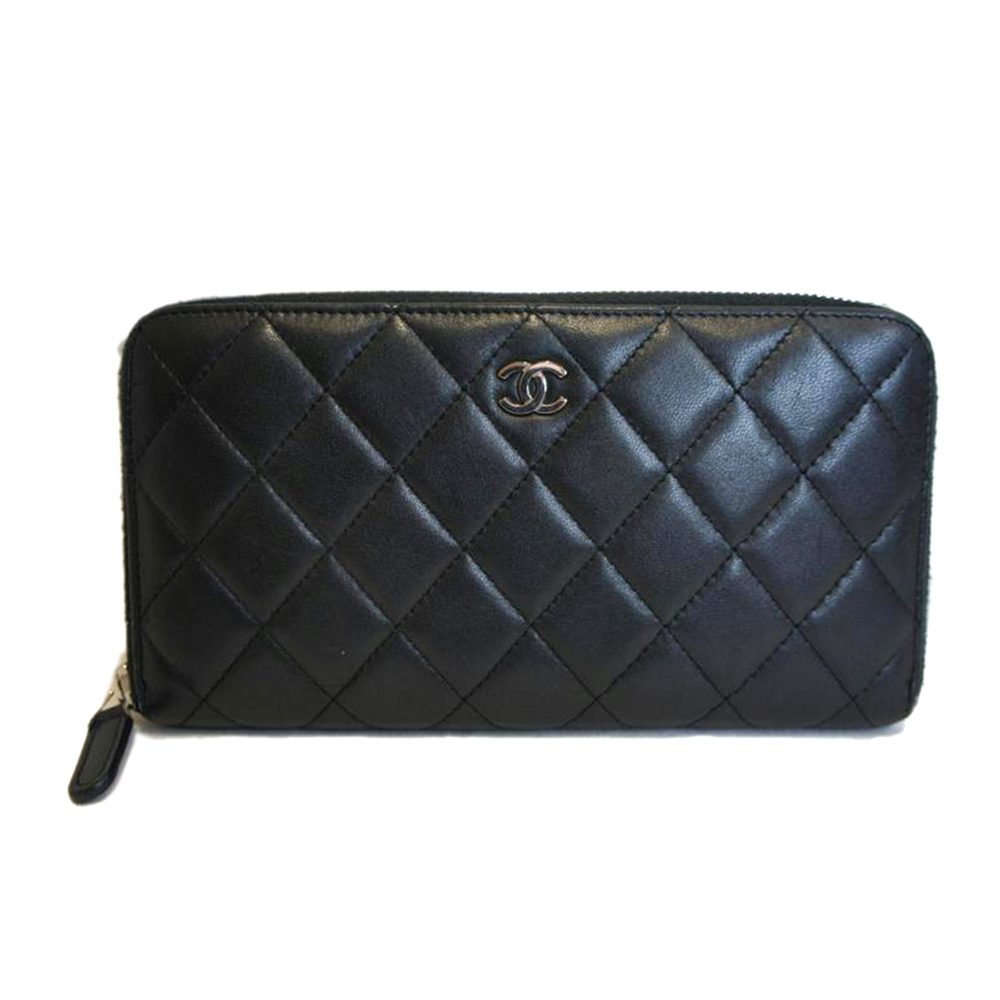 Chanel Matra Sera Lambskin Round Wallet Bag Black